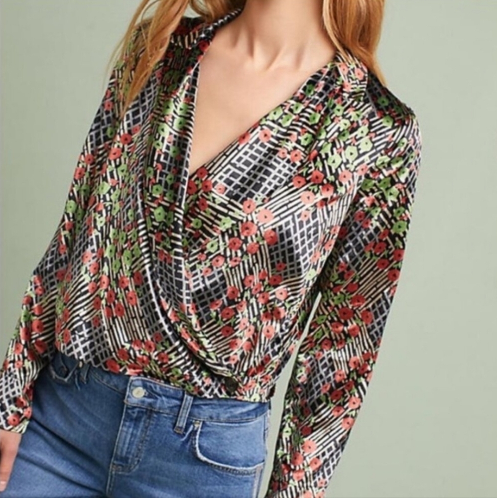 Anthropologie Cropped Velvet Blazer